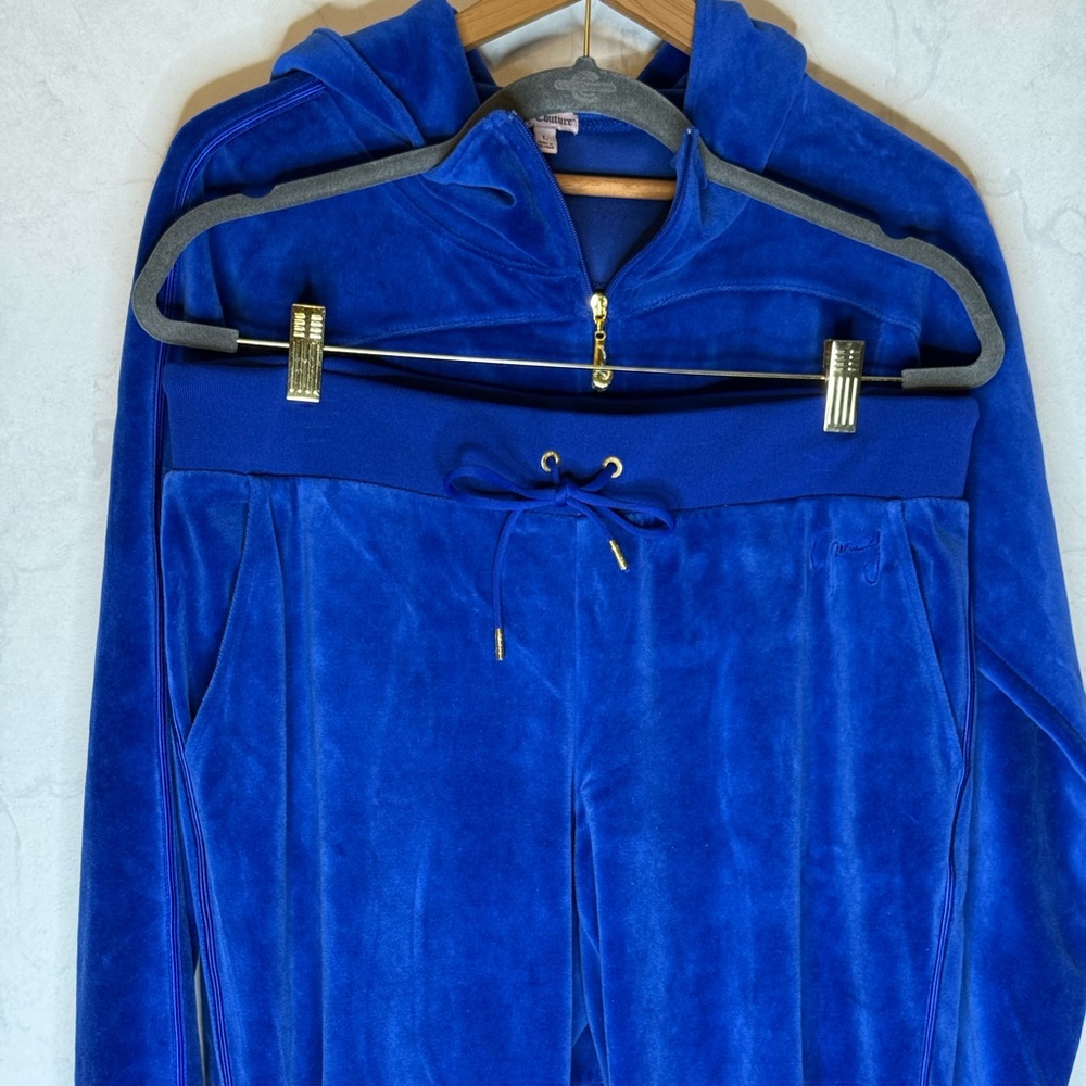 Juicy couture blue velour tracksuit 2 piece matching set - Picture 3 of 8